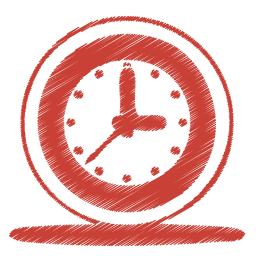 dessin d'une horloge rouge